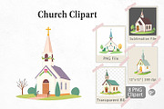 Church Clipart, a Graphic by Artnoy (Thumbnail 1 of 5)