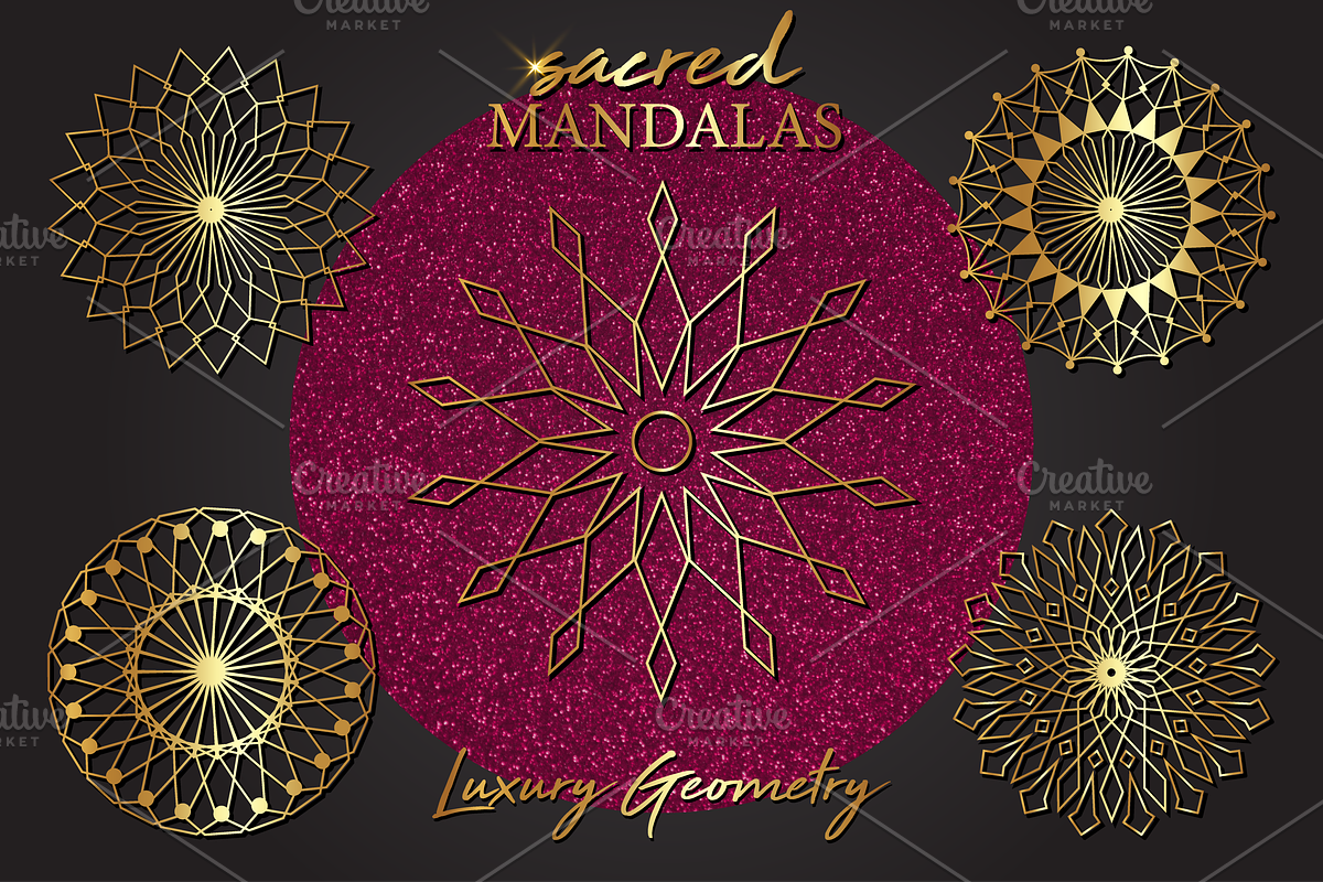 Sacred Mandalas Gold Luxury set, an Object Graphic by GraphicRedStudio (Photo 5 of 10)