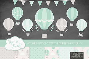 Mint Green Hot Air Balloons