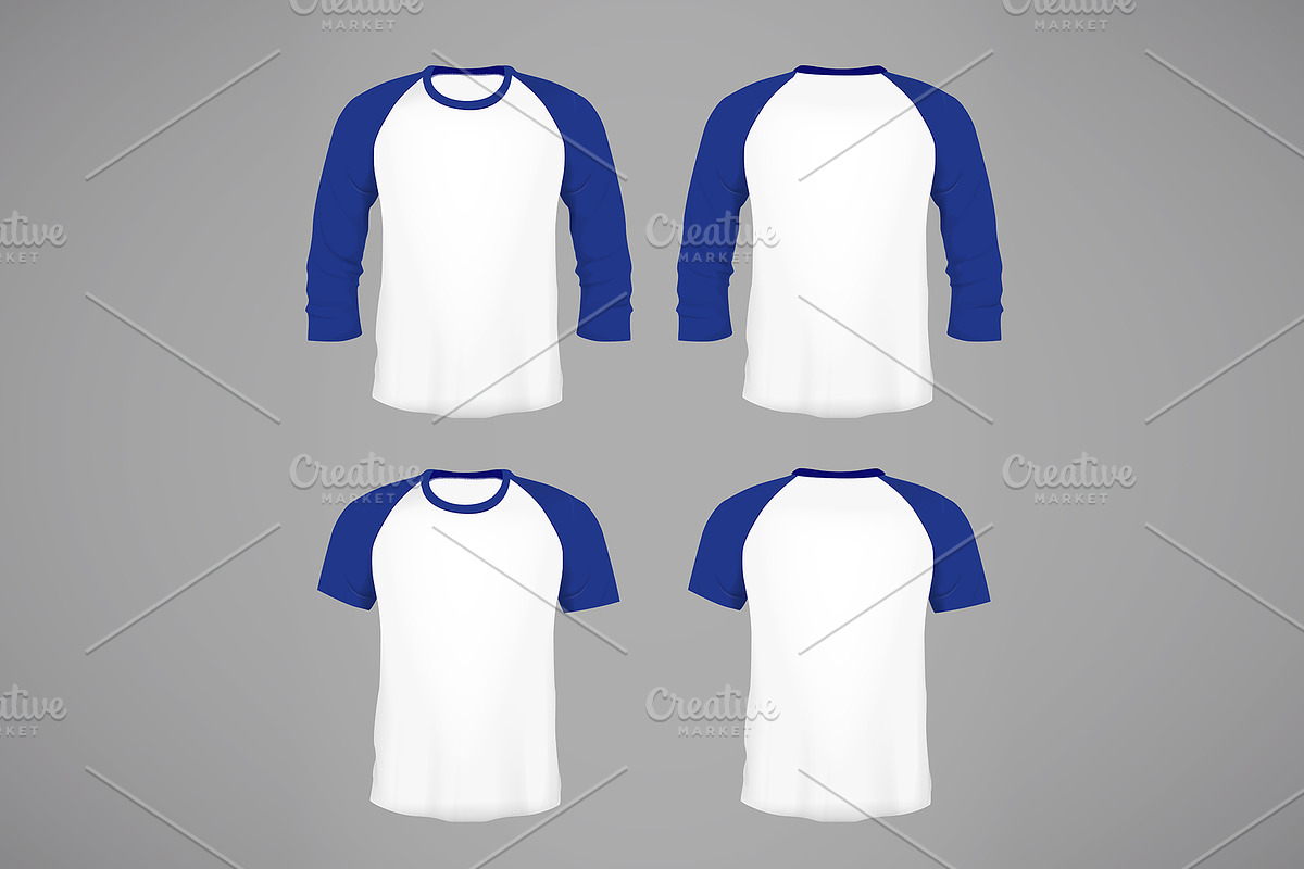Men's baseball t-shirts mockup, an Illustration by George Rod (Photo 4 of 6)