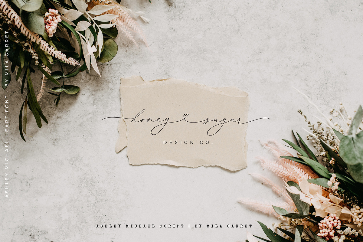 Ashley Michael Heart Wedding Script, a Script Font by Mila Garret (Photo 13 of 20)