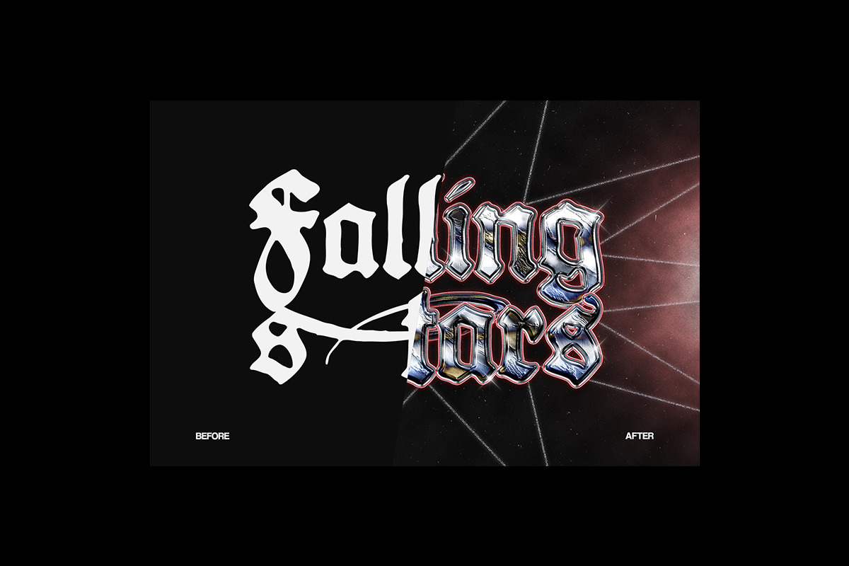 Y2K Chrome Metal Text Effect, a Layer Style Add-On by Matsero (Photo 4 of 4)