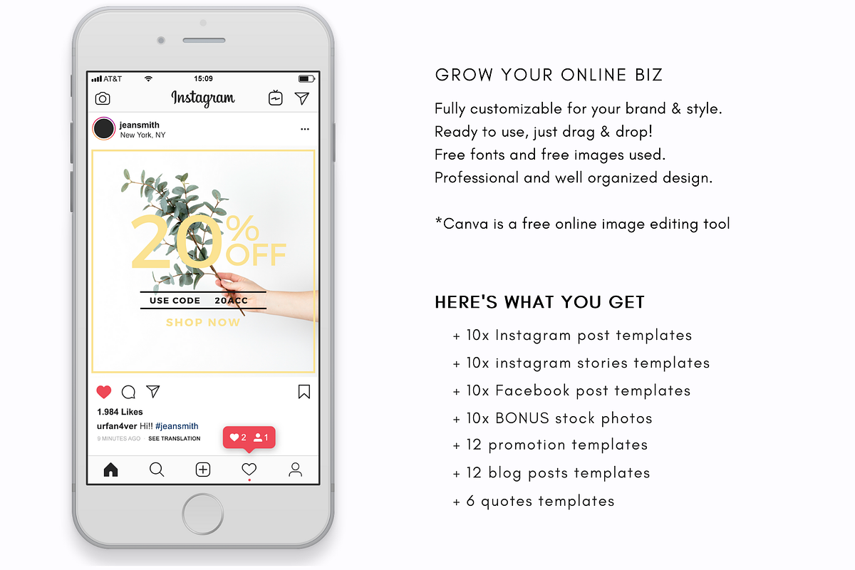 Tropical Social Media Bundle, a Social Media Template by Sales Shop (Photo 2 of 3)