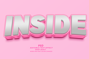 Editable Inside PSD 3D Text Effect