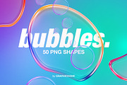 50 Bubbles PNG Shapes, an Object Graphic by Graphicdome (Thumbnail 1 of 9)