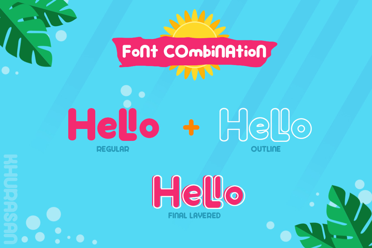 Hi Summer Layered Font preview 6