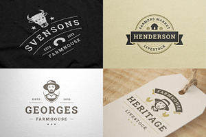 Farm Logos & Badges Vintage Style