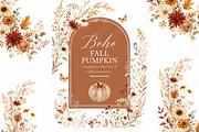 Pumpkin Terracotta Floral Clipart, an Object Illustration by Sunflower Day Love (Thumbnail 1 of 4)
