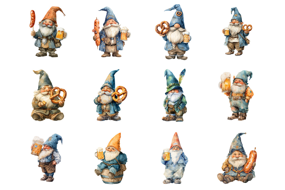 Oktoberfest Gnome Clipart, an Illustration by Design Market (Photo 2 of 3)