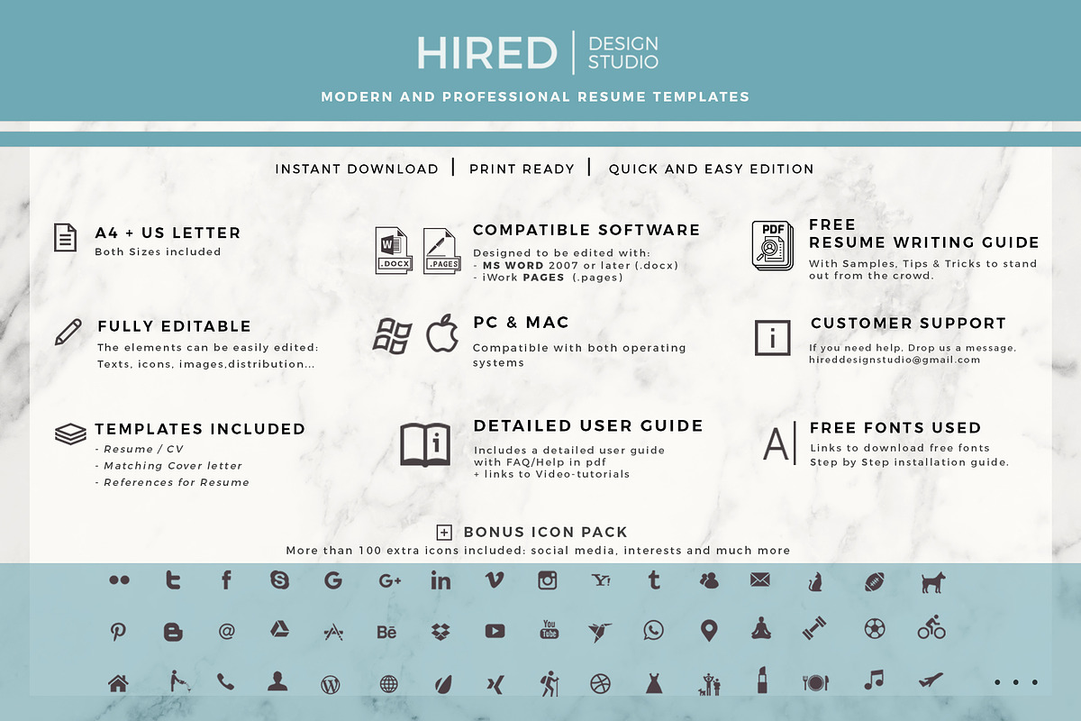 Professional & Modern Resume Design, a Resume Template by HIRED Design Studio (Photo 9 of 12)