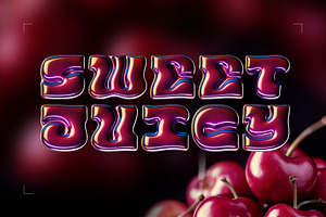 Glossy Cherry Color Bitmap Font