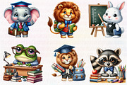 Cute Funny School Animals clipart, an Illustration by CreationArt (Thumbnail 7 of 7)