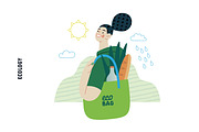 Ecology flat vector illustrations, a Templates & Theme by Grivina's shop (Thumbnail 6 of 31)
