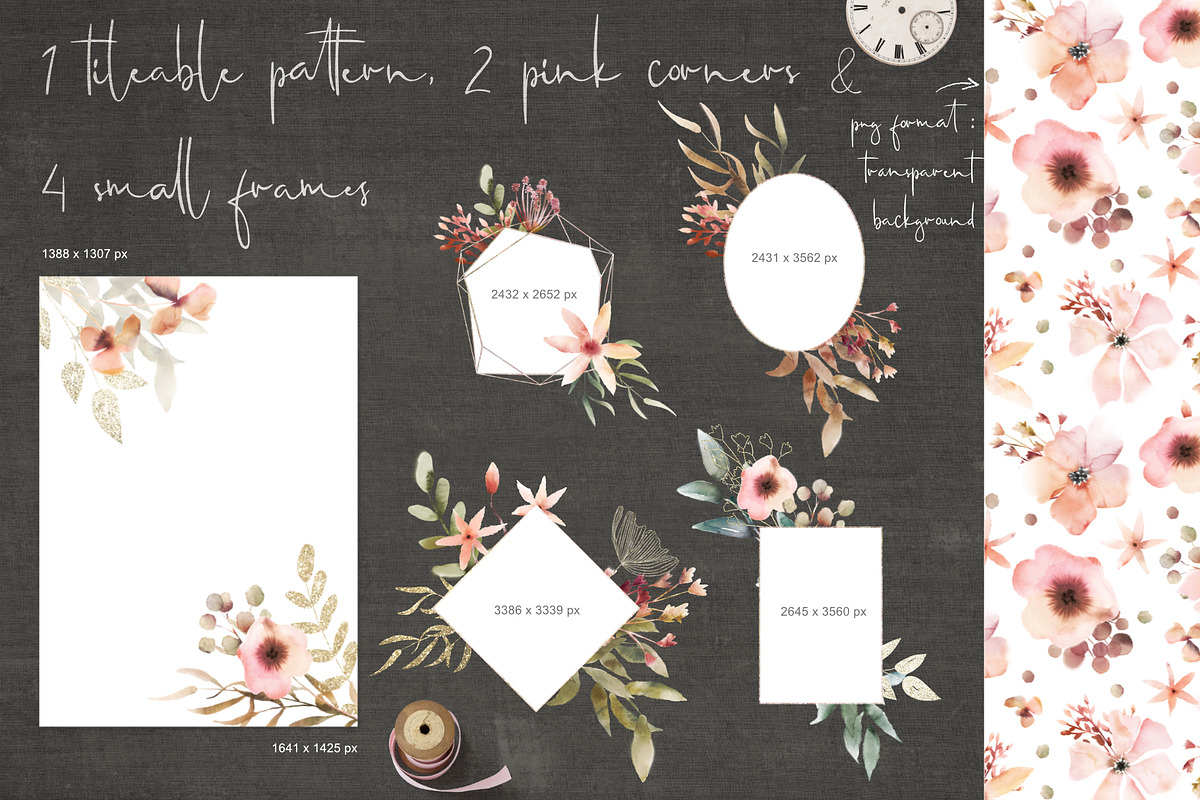 Loose floral & gold glitter, an Illustration by marie dricot (Photo 3 of 21)