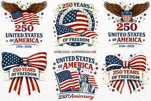 Patriotic USA Clipart 4th July PNG, a Seasonal Illustration by SugarCloudStudioArt