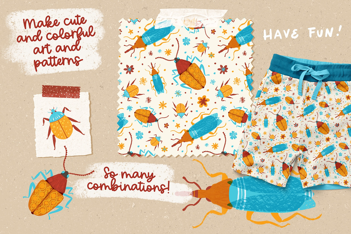Lovely Bugs for Procreate, a Brush Add-On by PrettyLittlePigs (Photo 4 of 7)