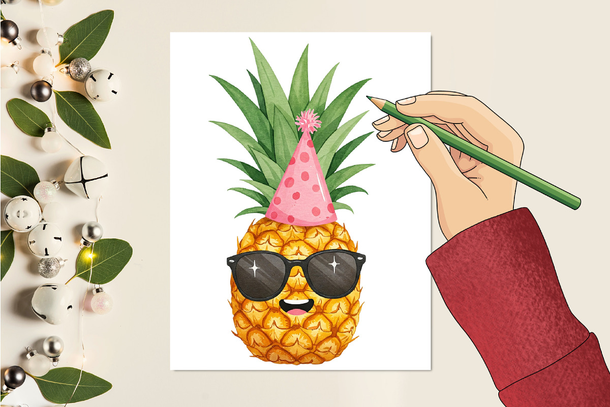 Funny Fruit Clipart Bundle, an Illustration by RobertsArt (Photo 2 of 7)