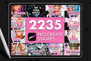 2235 BUNDLE Procreate Stamp Brushes, a Brush Add-On by Revabrush (Thumbnail 1 of 17)