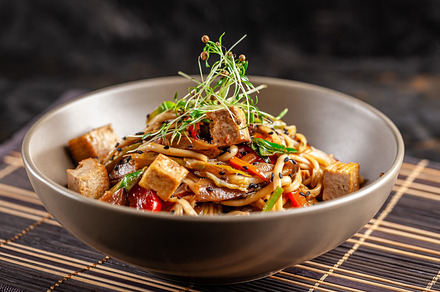 The concept of japanese cuisine chi containing noodle, chopstick, and chinese