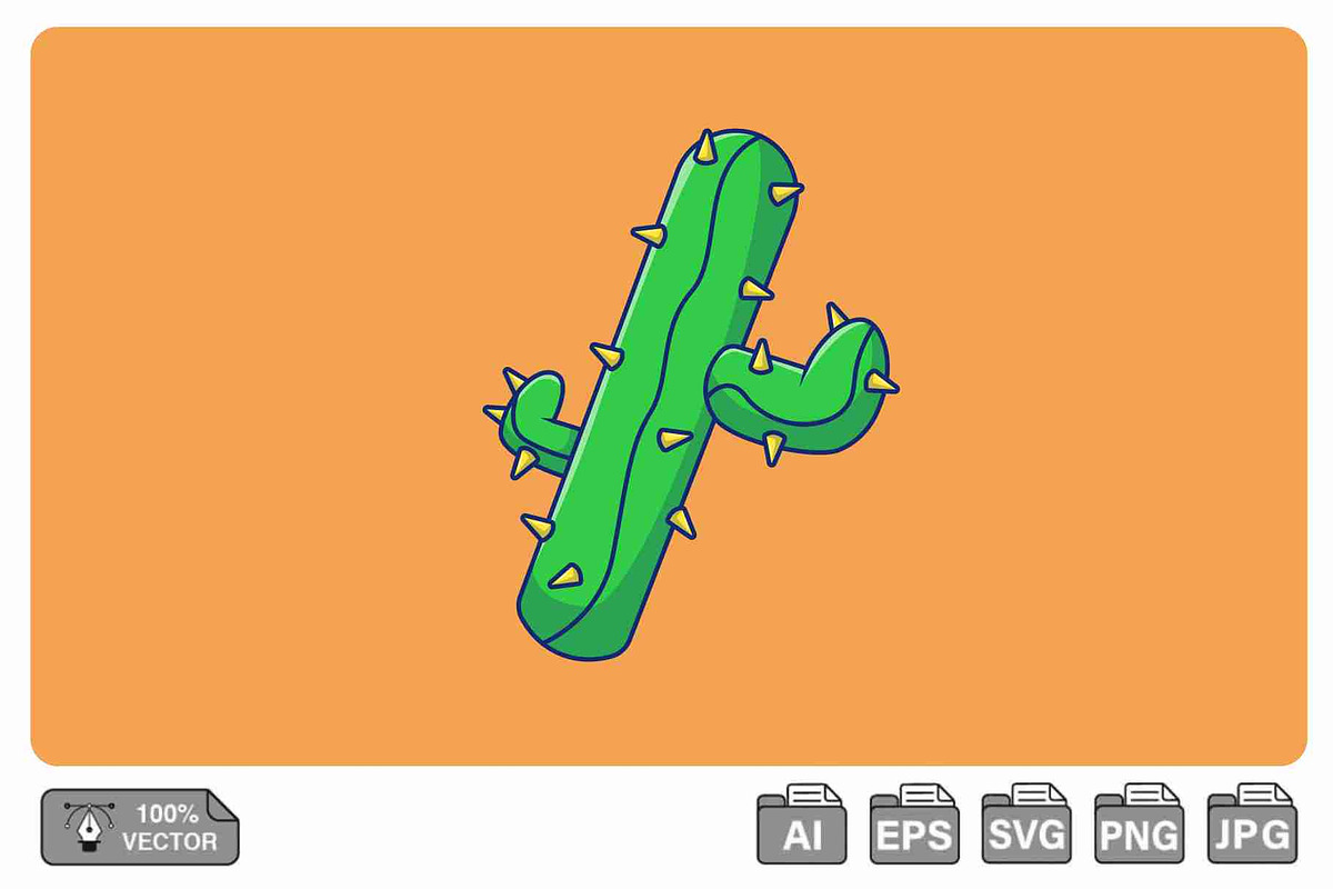 Cowboy Cactus Cartoon Vector Icons, an Object Illustration by Artstorystudio (Photo 1 of 3)