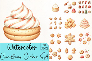 Christmas Cookie Set Clipart, an Illustration by CrexoraLab