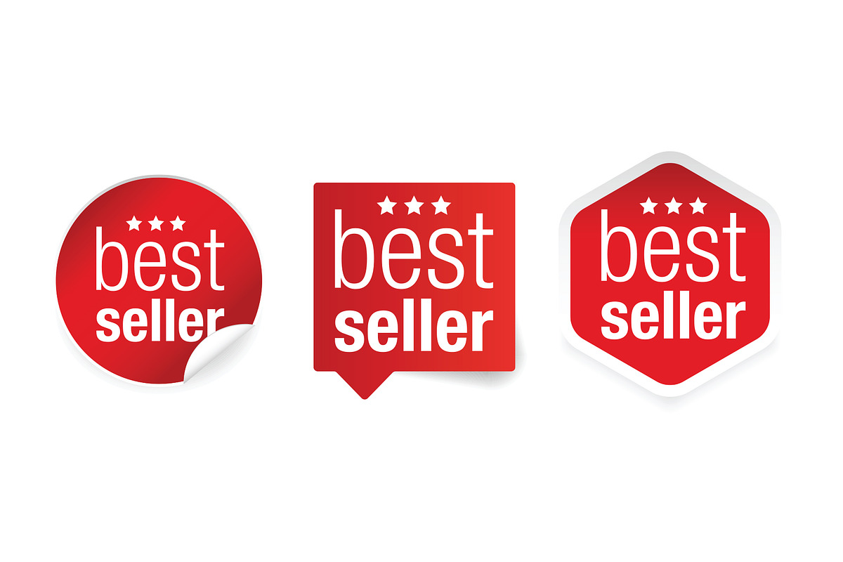 Best Seller label icon set, a Templates & Theme by Lin´s