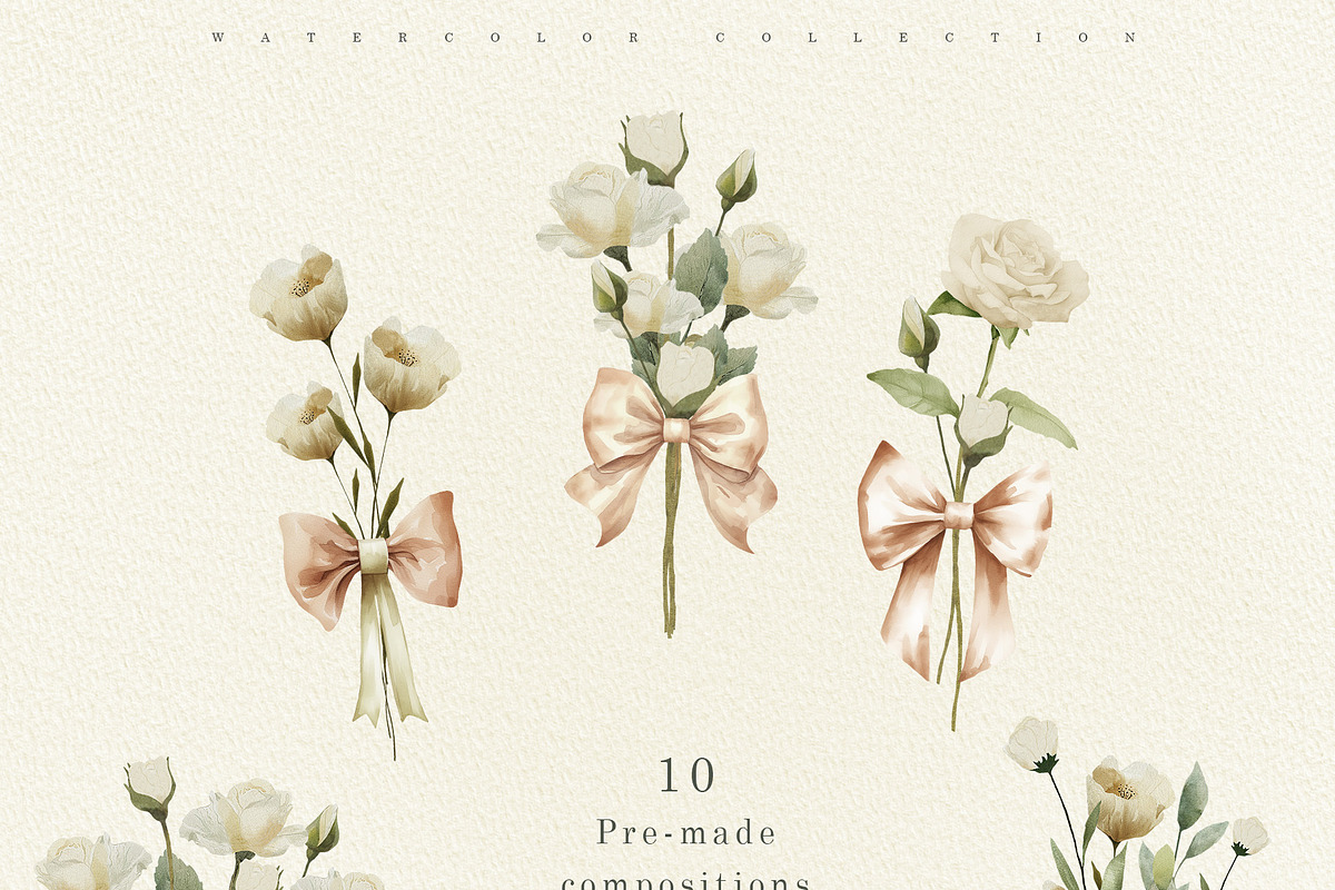 Delicate Flowers & Glass Vases Set, a Decorative Illustration by Sunshine Art (Photo 3 of 13)
