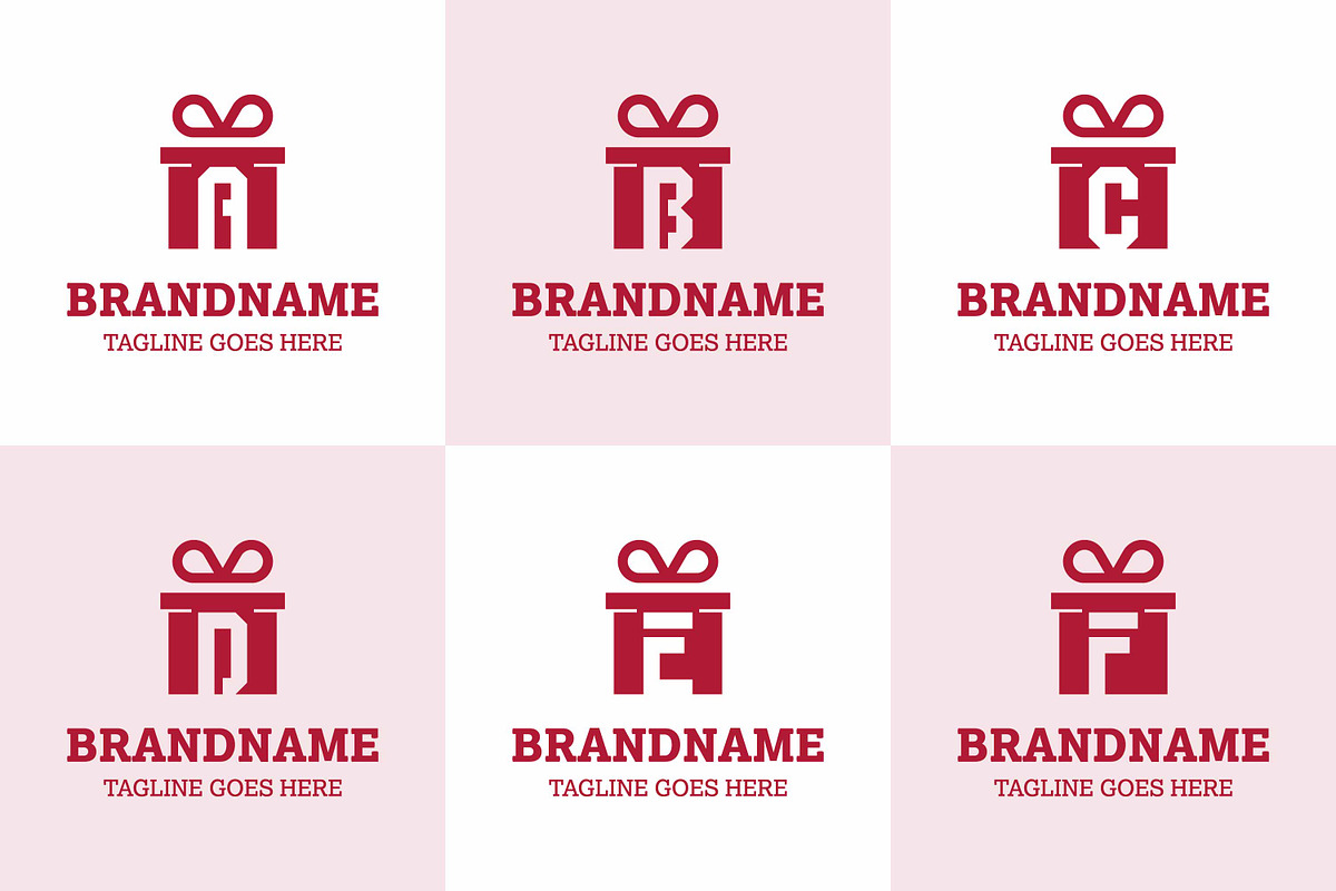 Letter A B C D E F Gift Package Logo, a Branding & Logo Template by Pray Art Design Studio (Photo 1 of 2)