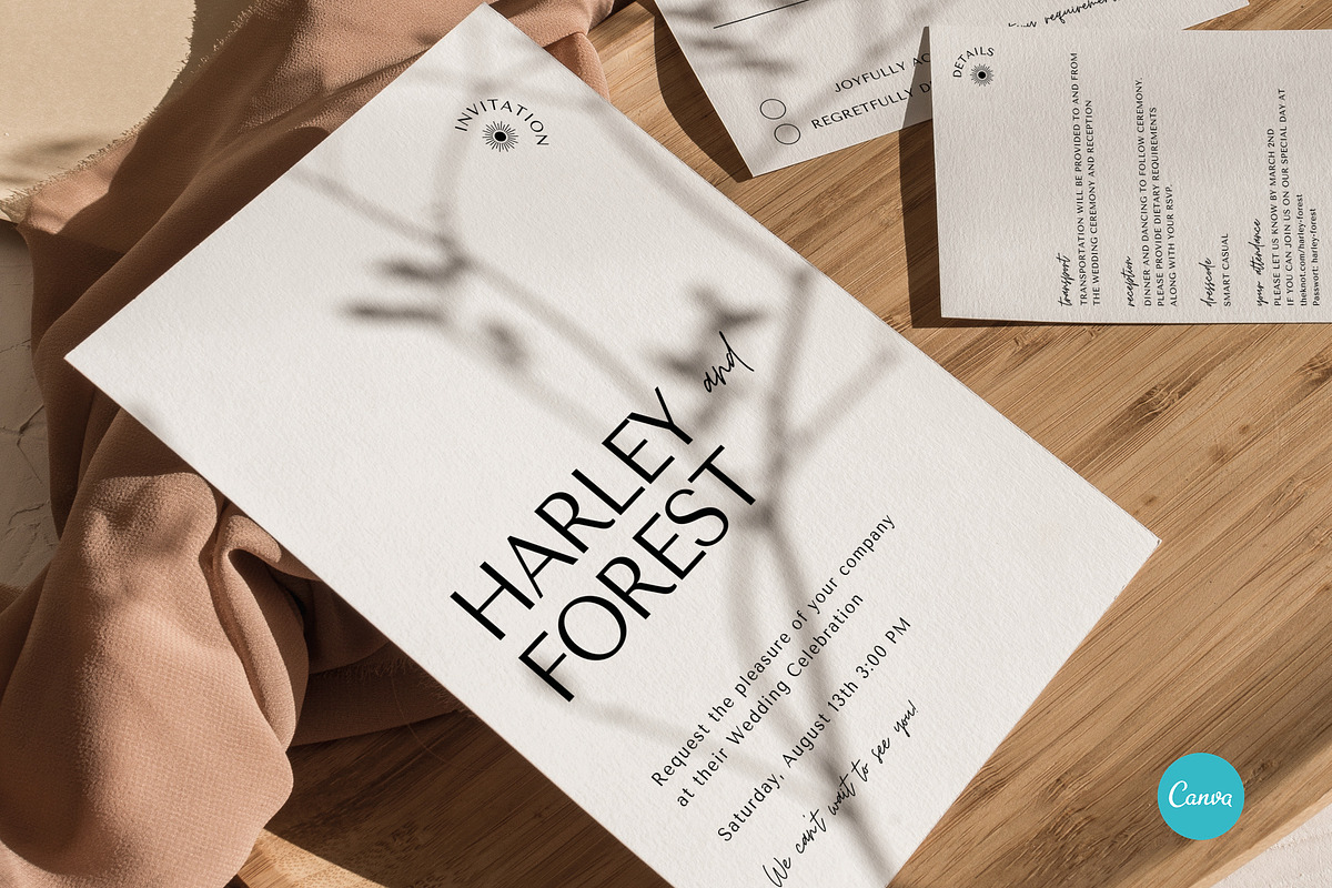 Elegant Design Wedding Suite CANVA, an Invitation Template by StudioVonBraitenberg (Photo 3 of 6)