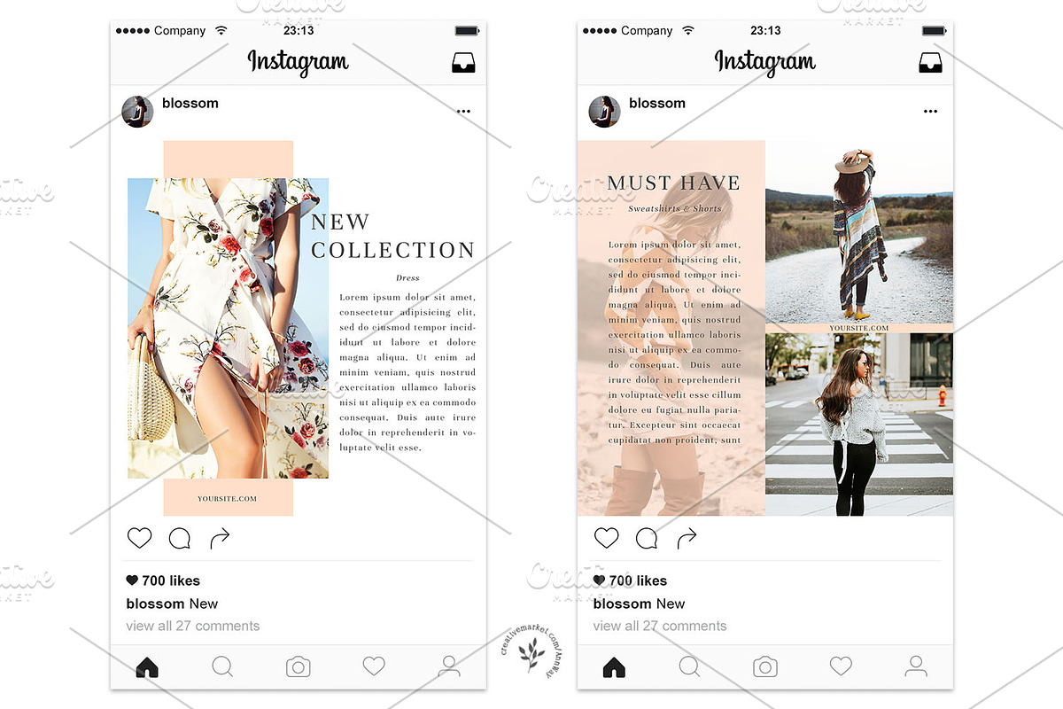 Instagram / Fashion Social Pack 2, a Social Media Template by Blossom (Photo 6 of 6)