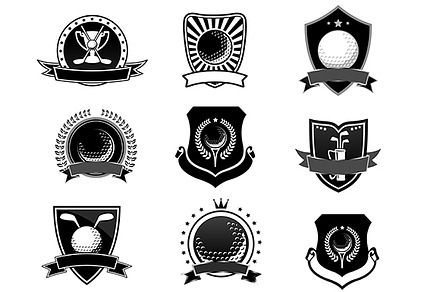 Golf sports emblems and symbols set, a Background Graphic by Vector Tradition