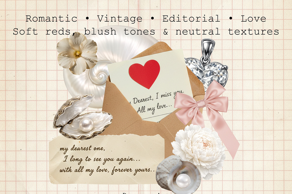 Love Editorial Collage Kit - 200 PNG, an Object Graphic by DreamoraArt (Photo 3 of 10)