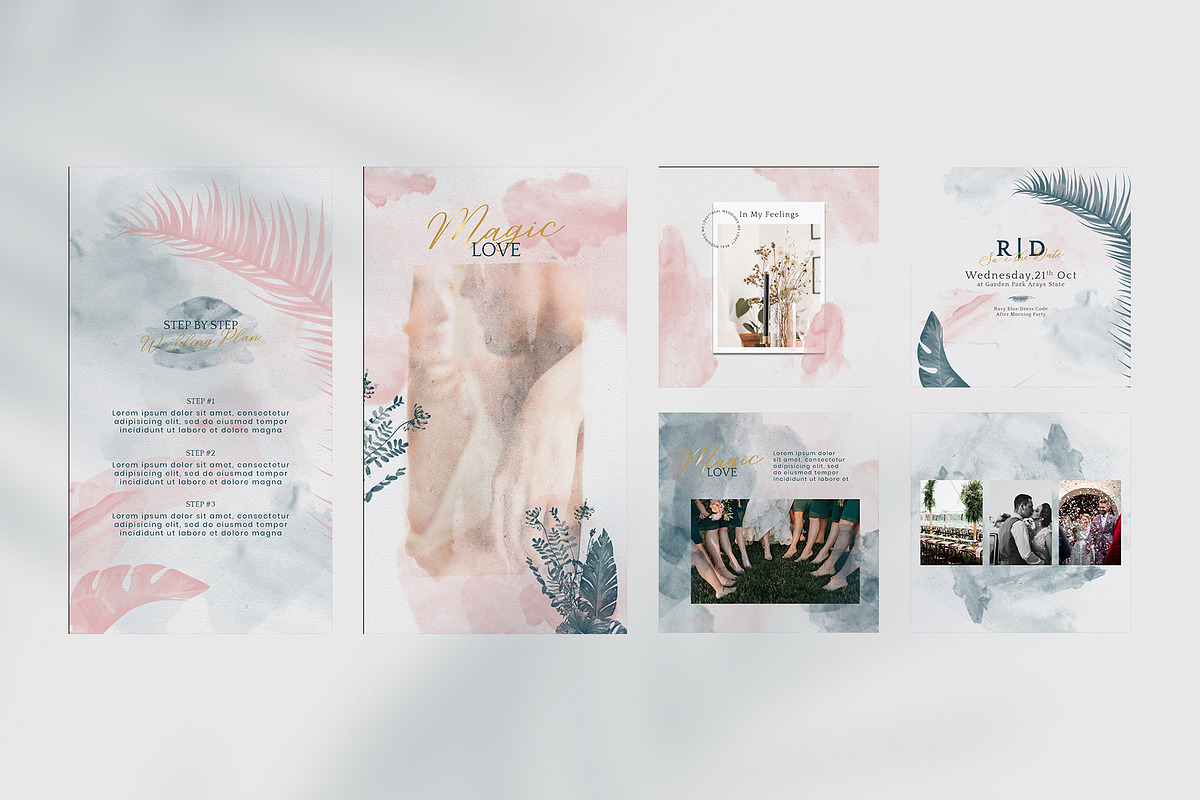 Aesthetic Watercolor Wedding IG, a Social Media Template by Azruca (Photo 6 of 9)