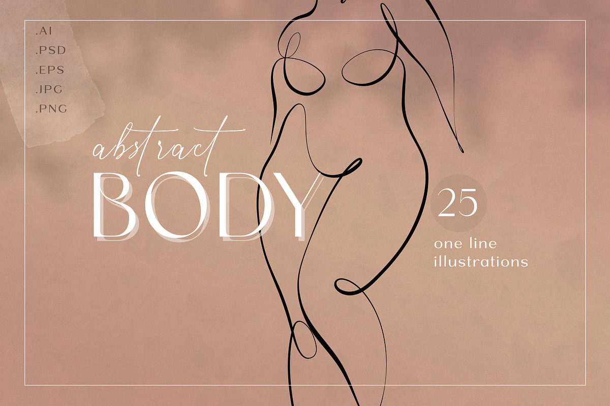 BODY - abstract one line art, an Illustration by Anna.Klets (Photo 1 of 11)