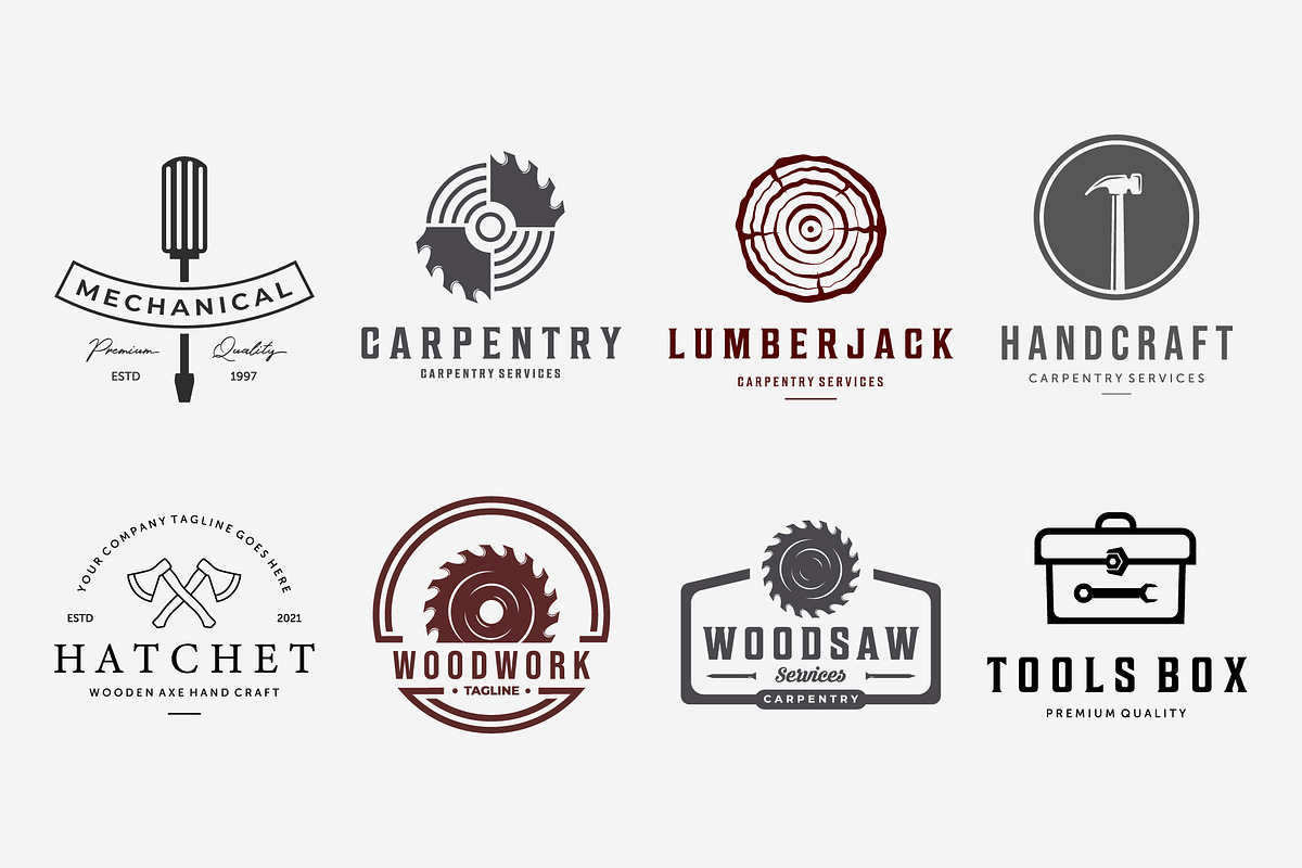 Set Bundle Collection Carpentry Logo