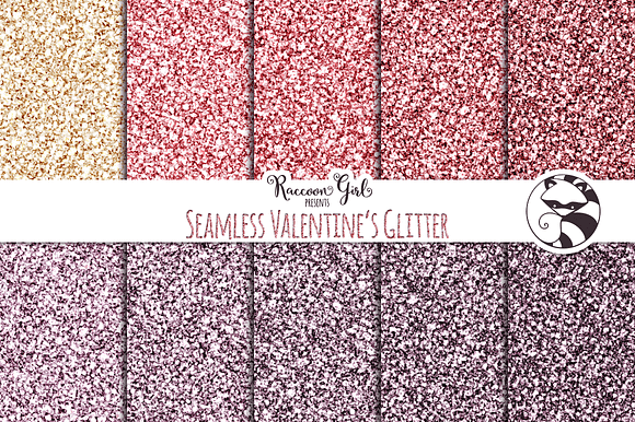 Seamless Valentines Glitter preview 2