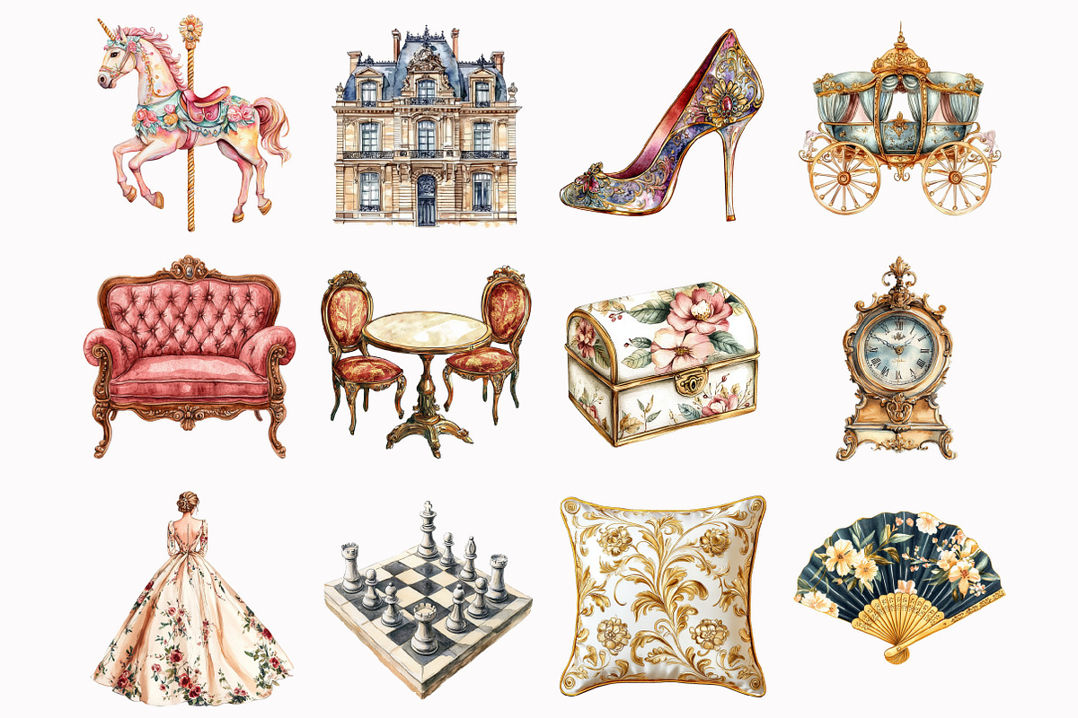Watercolor Baroque Era Clipart, an Illustration by Design Market (Photo 3 of 4)