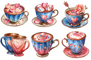 Valentines Coffee Cups Clipart, an Illustration by Craft Nest (Thumbnail 3 of 9)