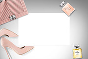 Luxury brand makeup desk post mockup containing chanel, stock photography, a Beauty & Fashion Photo by Whimsical Logoshop (Thumbnail 2 of 2)