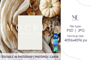 Fall Invitation Greeting Card Mockup