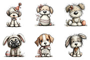 Whimsical Easter Dog Clipart, an Illustration by CreationArt (Thumbnail 5 of 6)