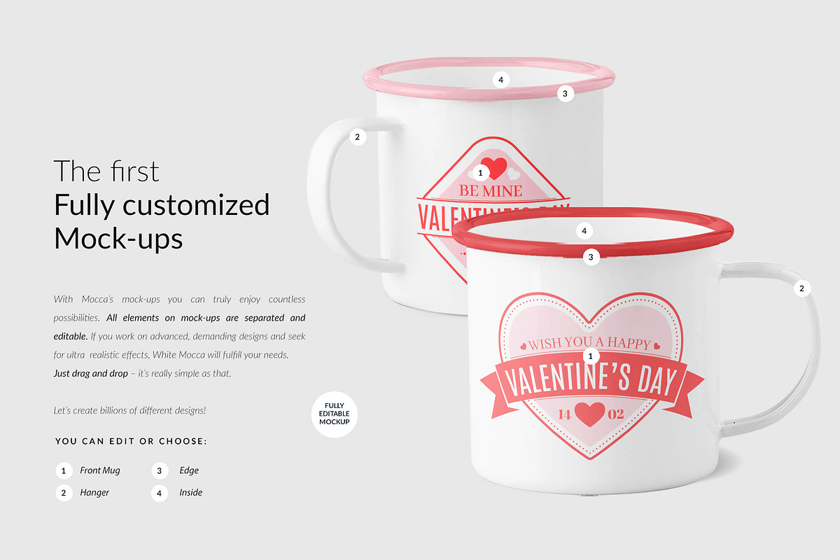 Enamel Camping Mugs Mock-ups, a Print Template by Apparel_Mockups (Photo 2 of 4)
