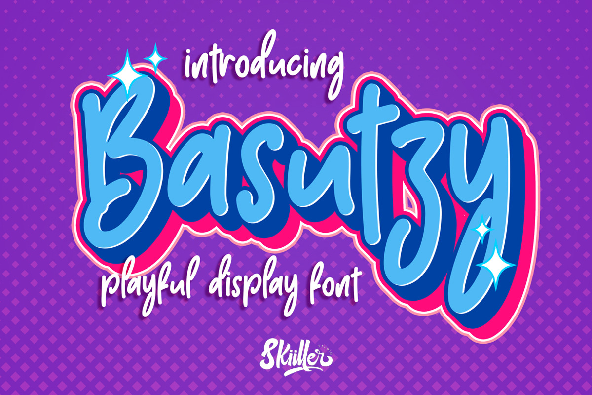 Basutzy Playful Font, a Script Font by skiiller studio (Photo 1 of 6)