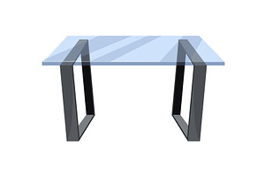 Table furniture of glass and metal, an Object Illustration by the8monkey