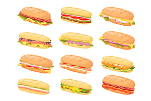Sandwich subs. Submarine sandwiches, a Graphic by Stock-Smart-Start