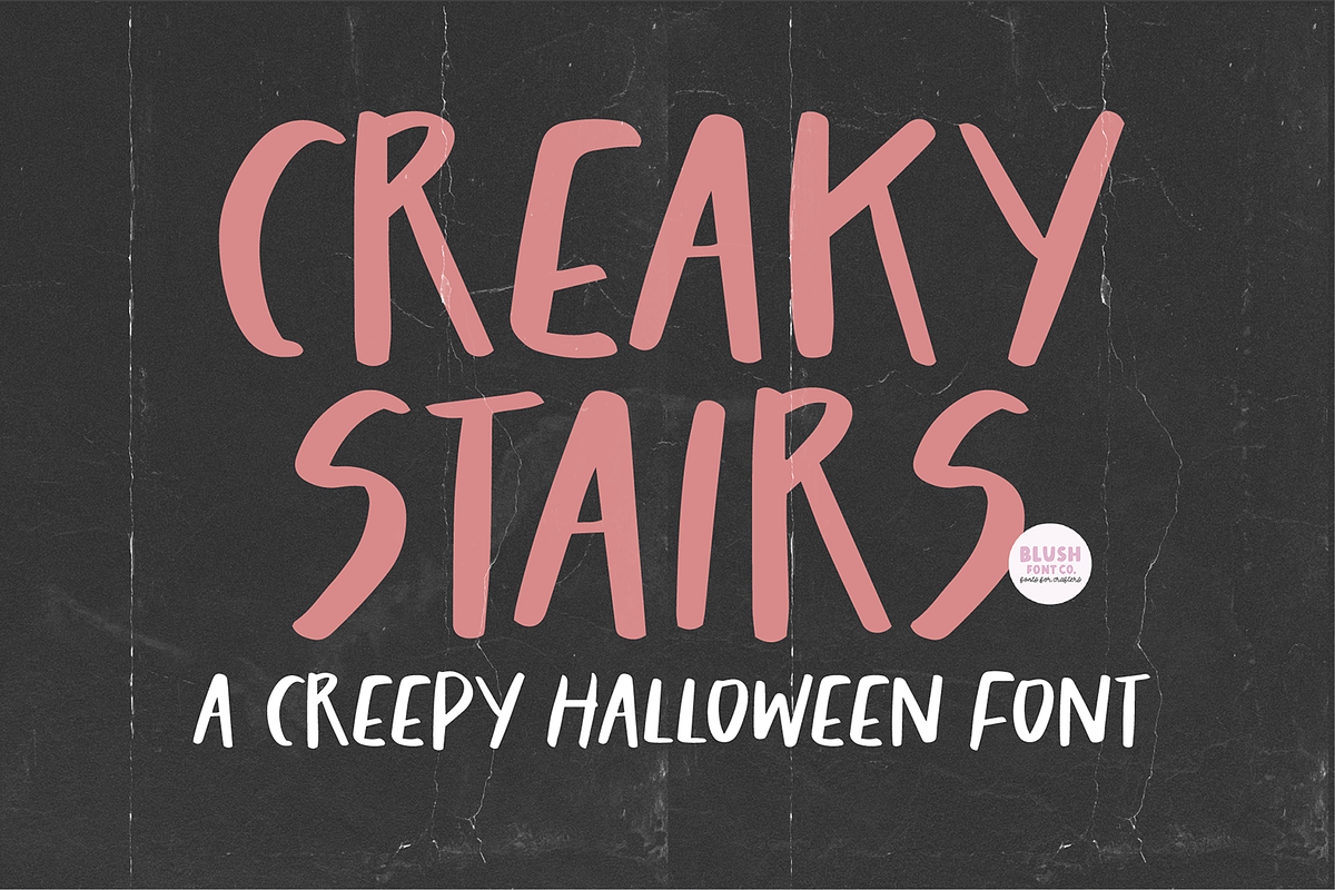 CREAKY STAIRS Scary Halloween Font, a Sans Serif Font by Blush Font Co. (Photo 1 of 6)