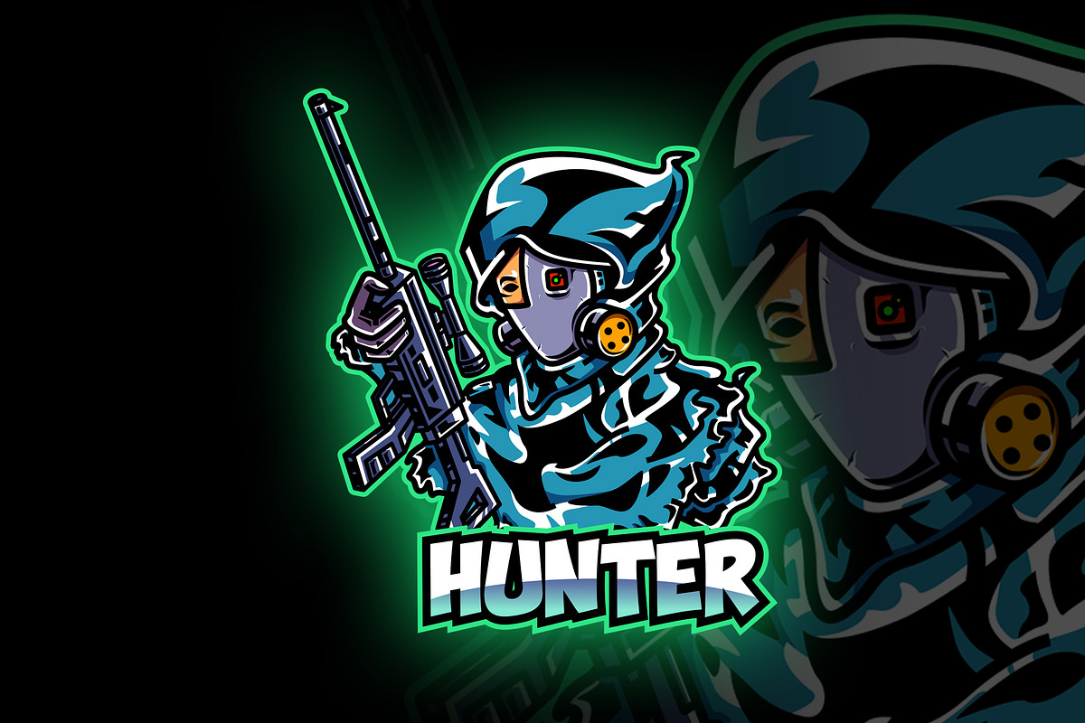 Hunter Gaming E-Sport Logo Template, a Branding & Logo Template by dien96