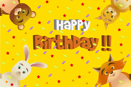 Colorful birthday card for children, a Card Template by María Arencibia
