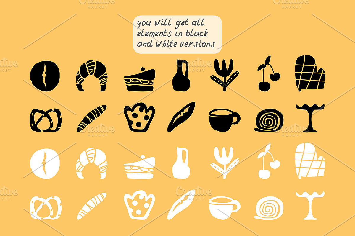 216 BAKERY CLIPART - VECTOR SHAPES, a Decorative Illustration by JuDesign (Photo 17 of 21)
