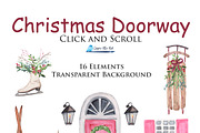 Christmas Doorway & Wreath, an Illustration by Graphic Blue Bird (Thumbnail 2 of 7)